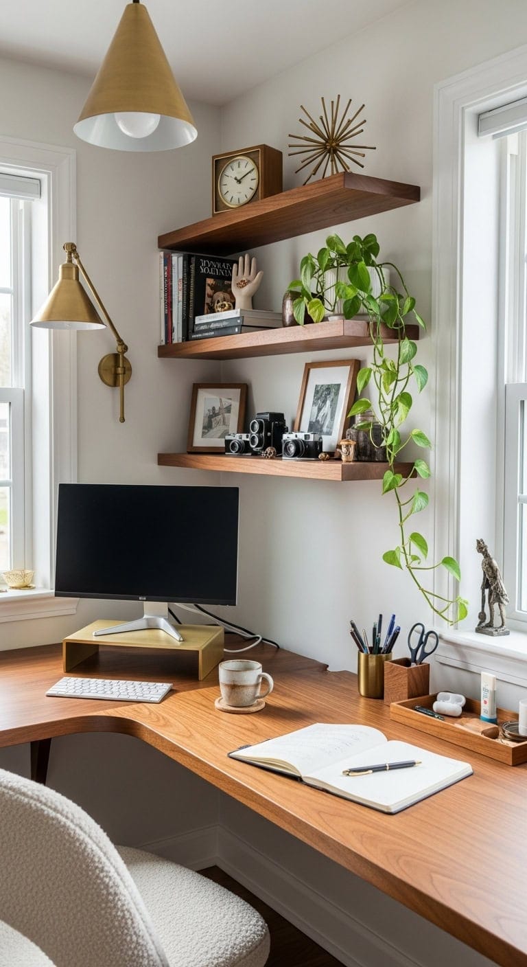 mid century wraparound workspace