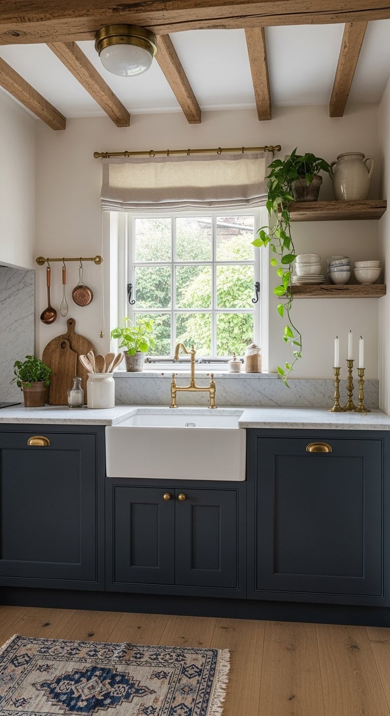 midnight blue warm ivory