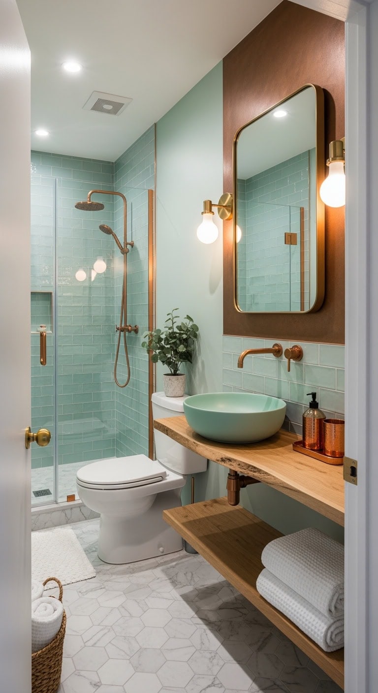 mint green copper brass elegance