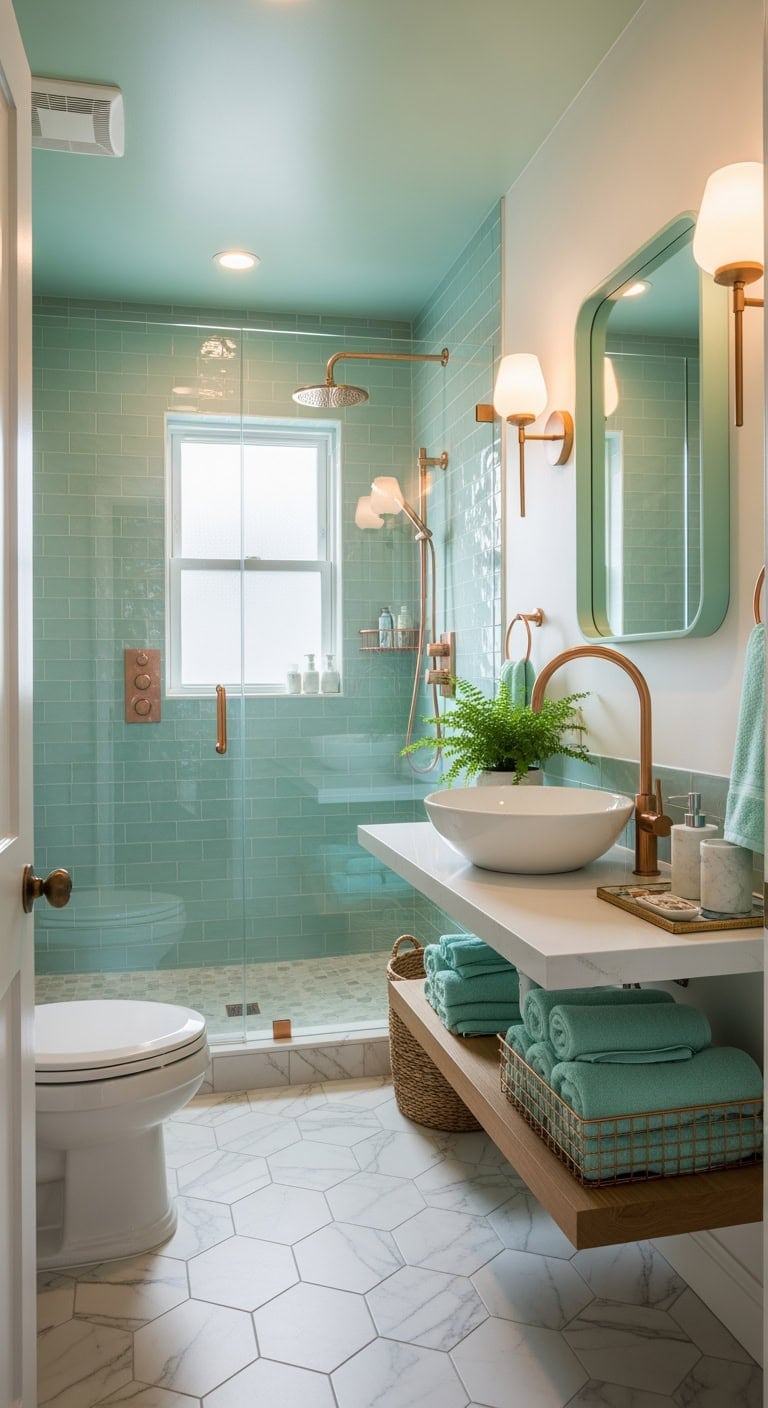 mint green rose gold retreat