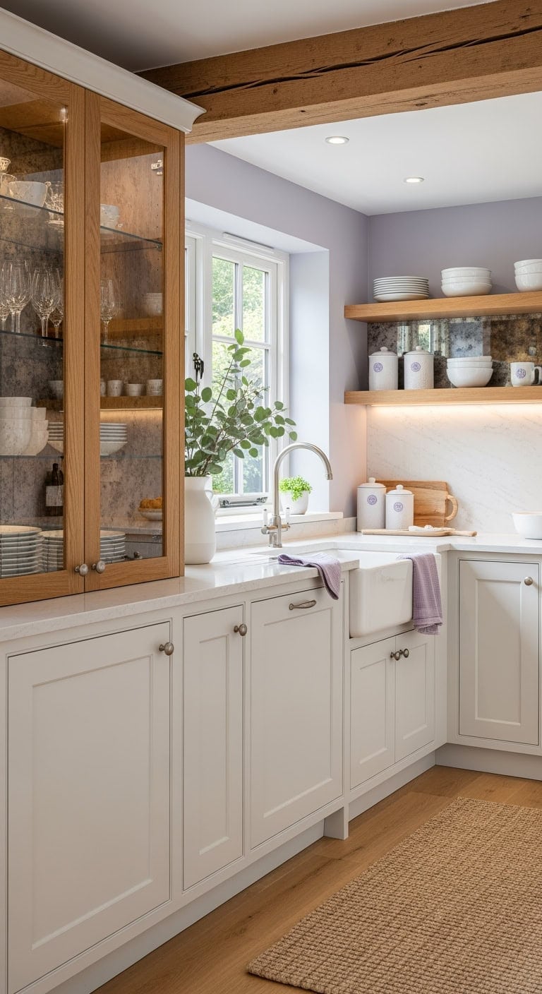 mirrored lavender cloud kitchen