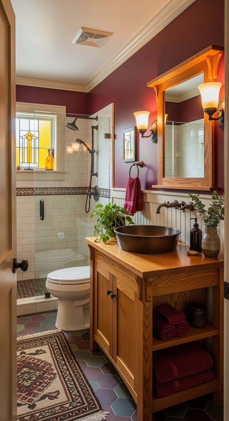 mission oak burgundy craftsman retreat