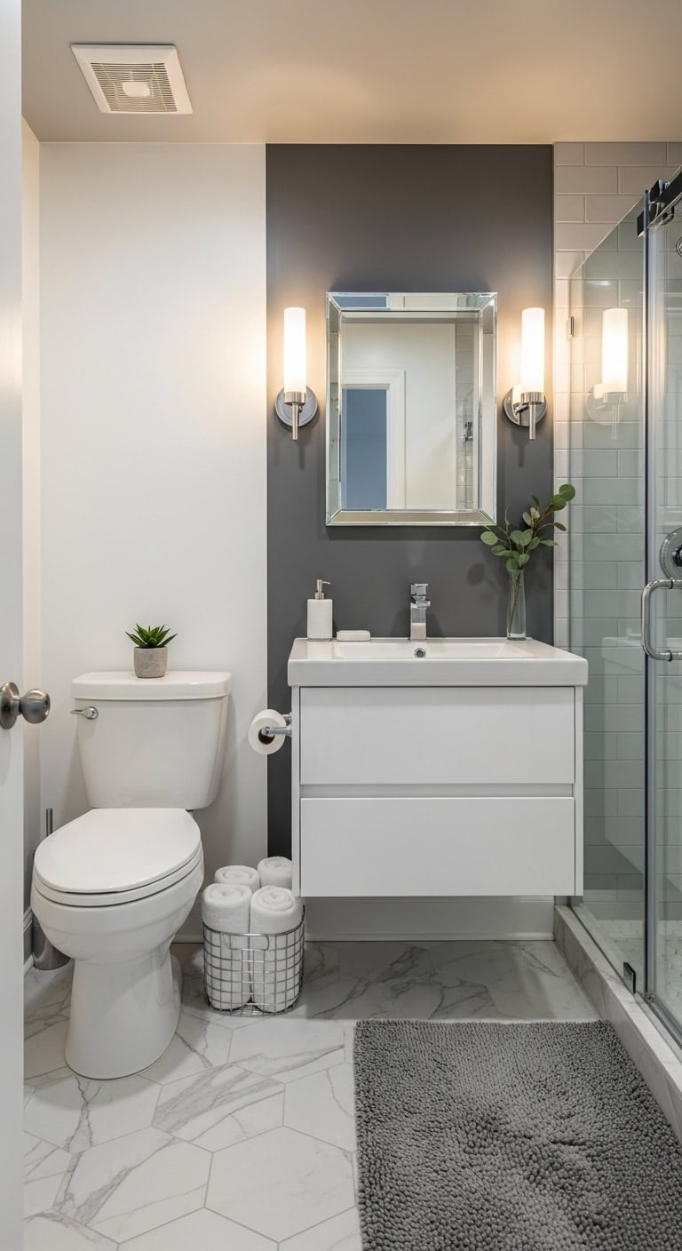 modern compact bathroom makeover