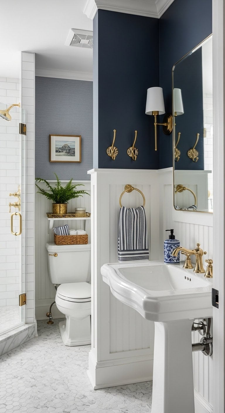 monogrammed brass hooks for narrow walls