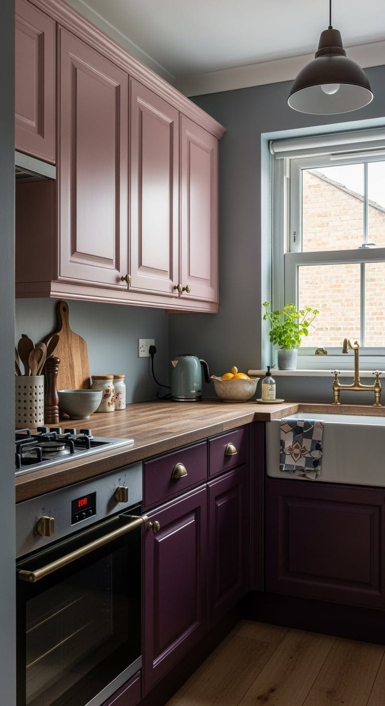 moody plum victorian kitchen