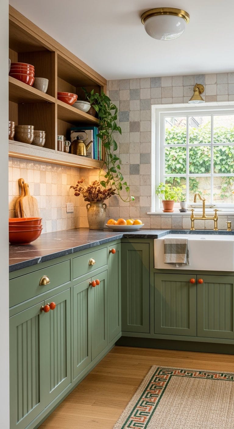 moss green burnt orange warmth