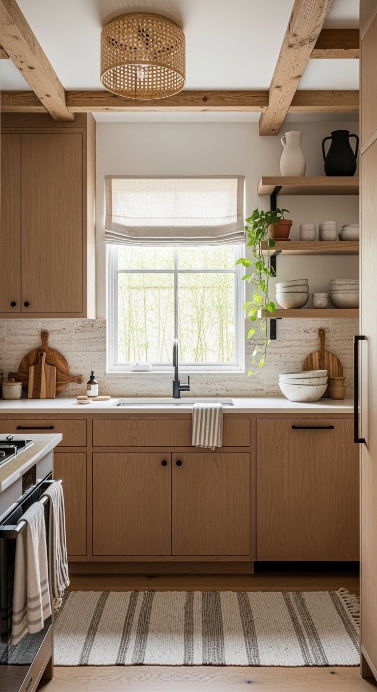 mushroom brown japandi kitchen