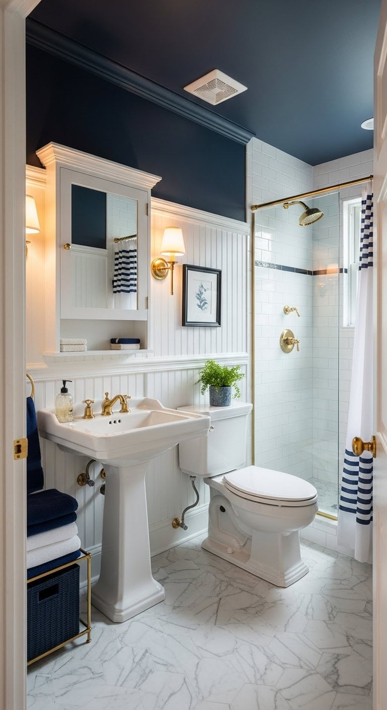 navy and white preppy elegance