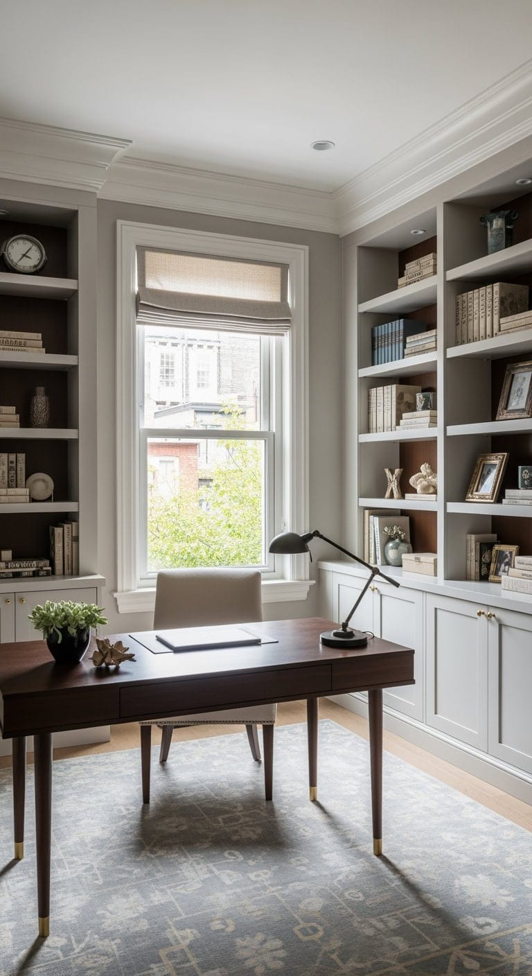 navy indigo art deco workspace