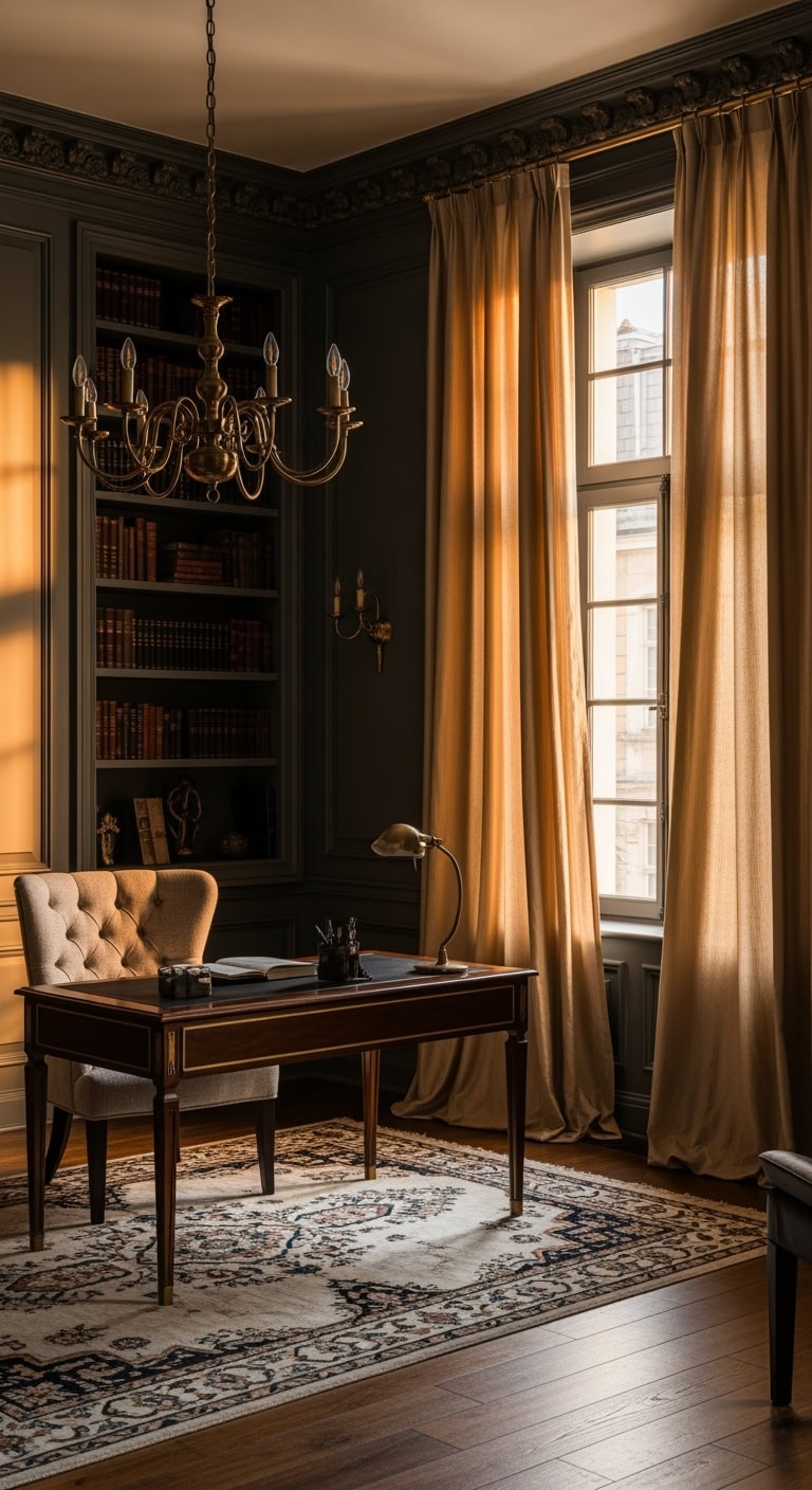 neoclassical slate blue elegance