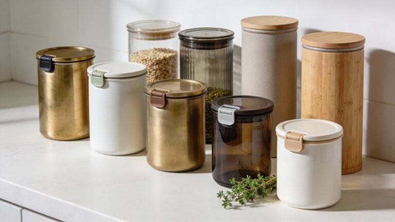 nine sleek airtight storage canisters