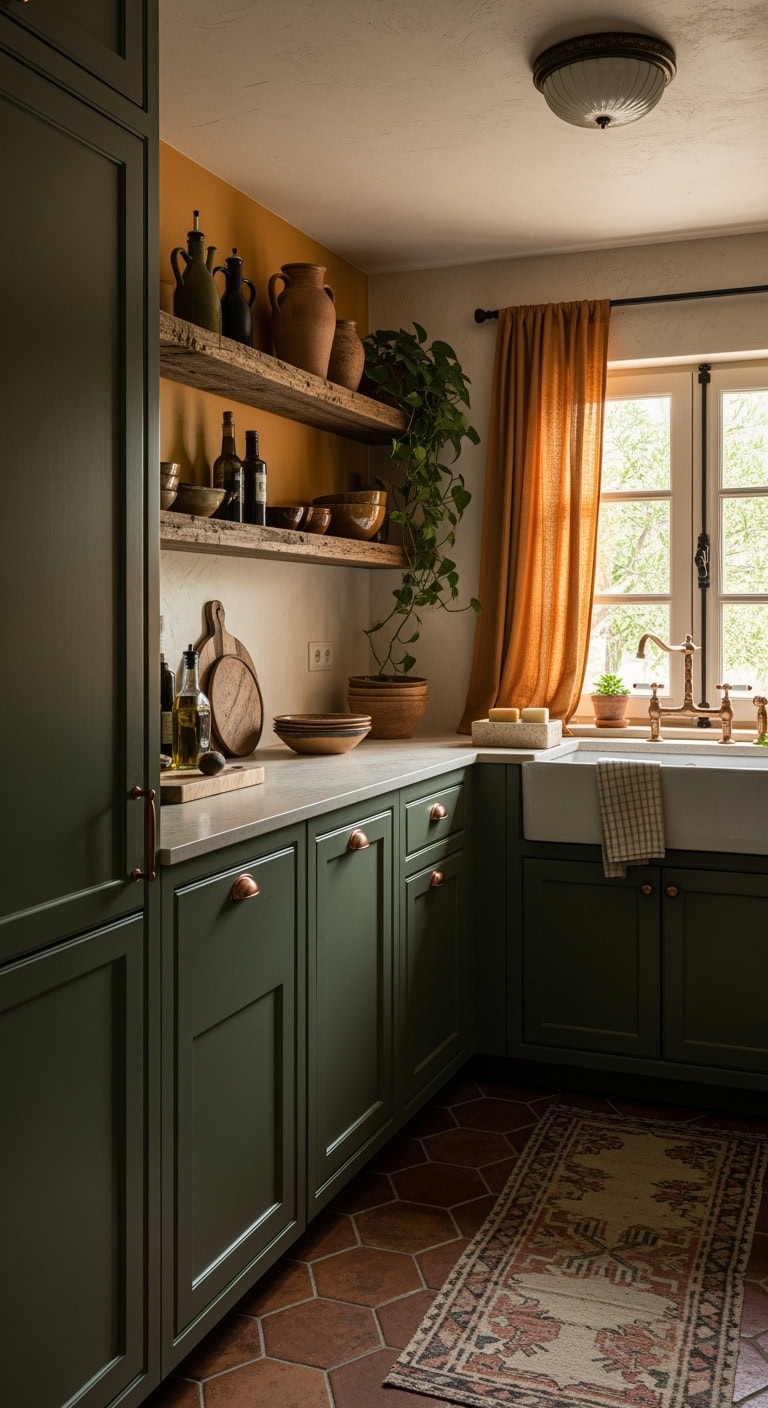 olive ochre terracotta charm