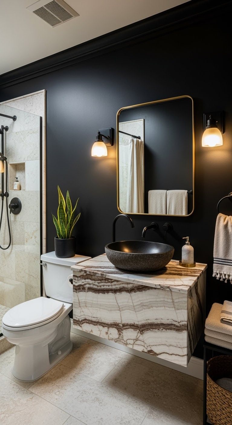 onyx noir meets warm ivory