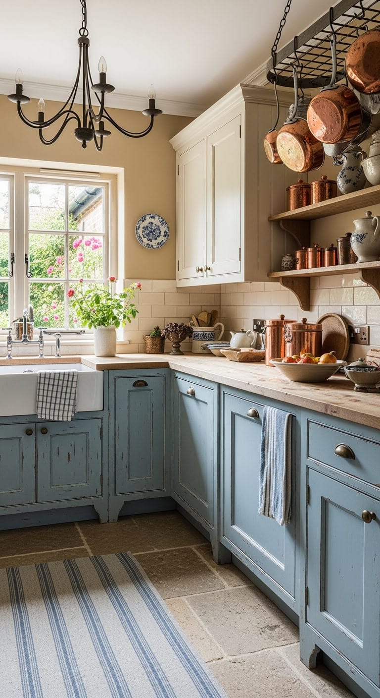 pale blue cream french country