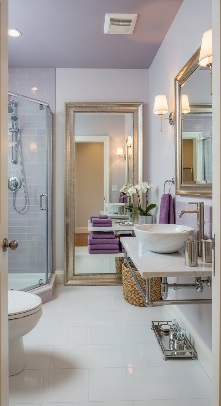 pale lavender mirrored spa