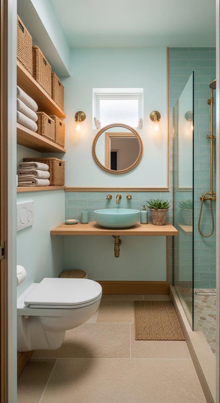 pale turquoise seaside minimalism retreat