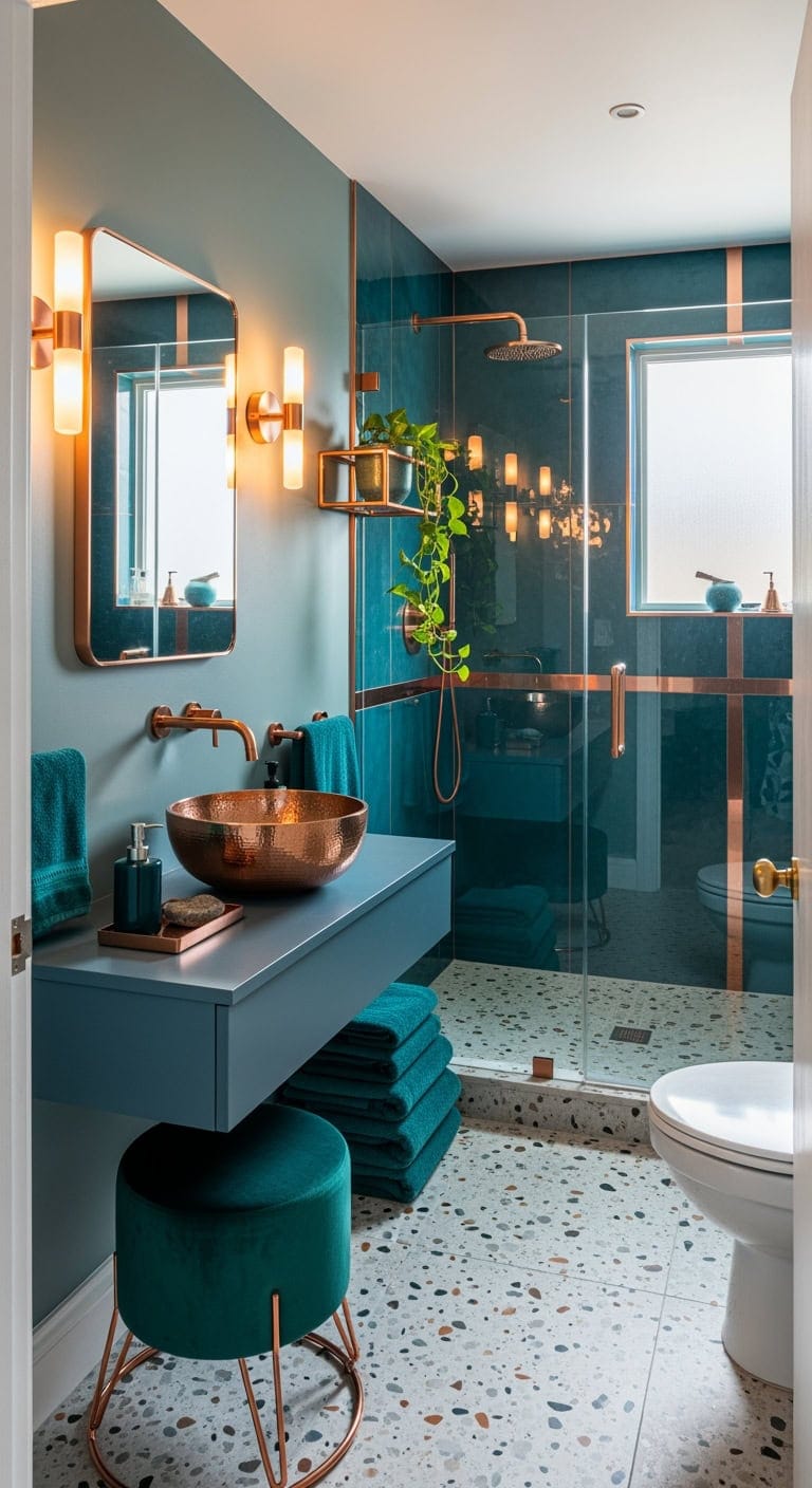 peacock blue copper retreat