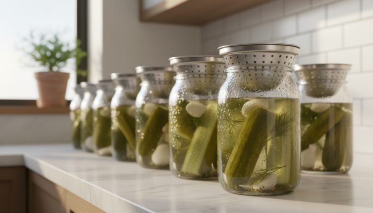 pickle jars with strainers