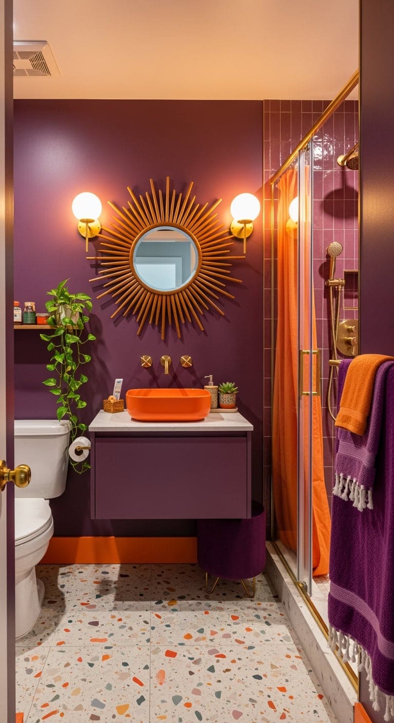 plum and tangerine terrazzo