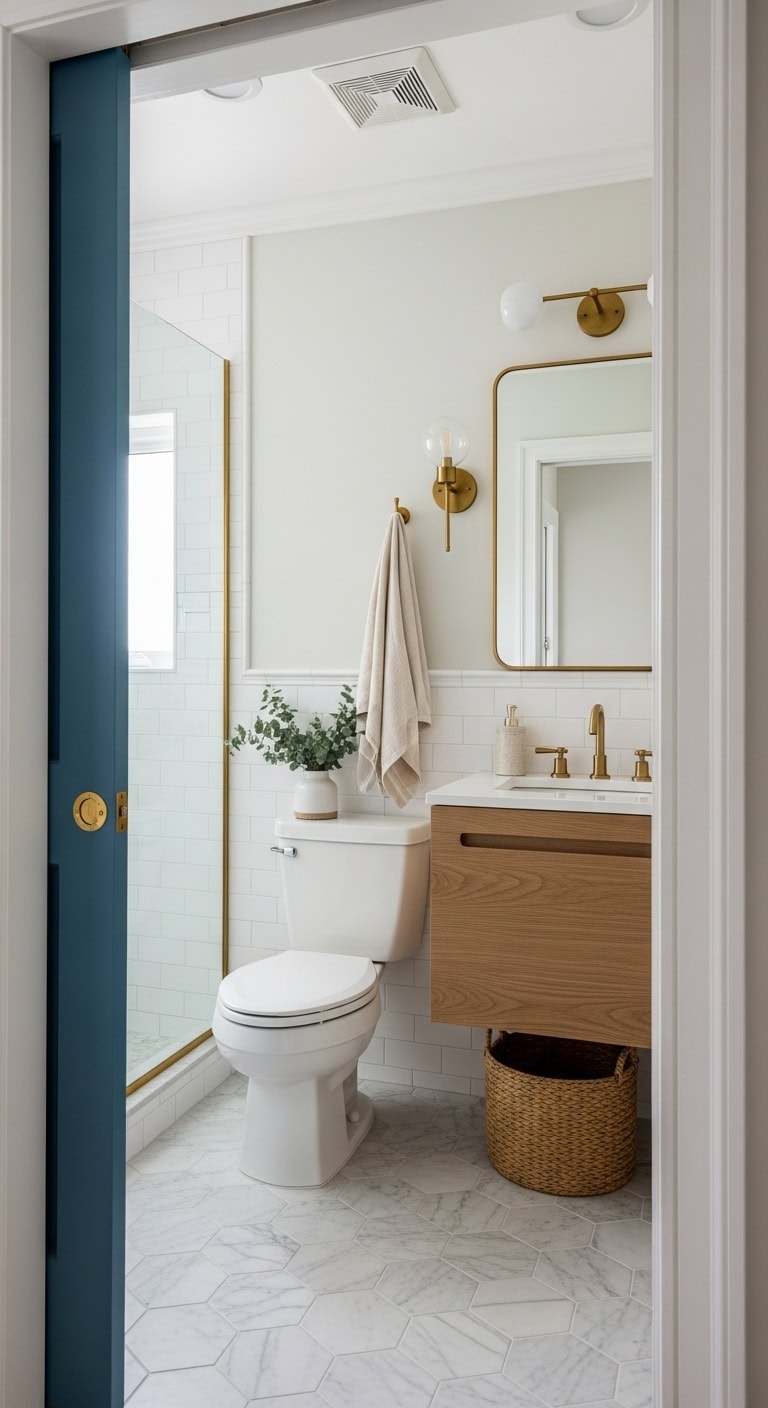 pocket doors brass and light paint