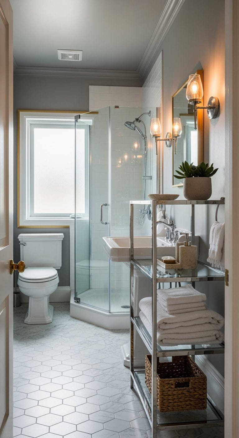 polished chrome and gold