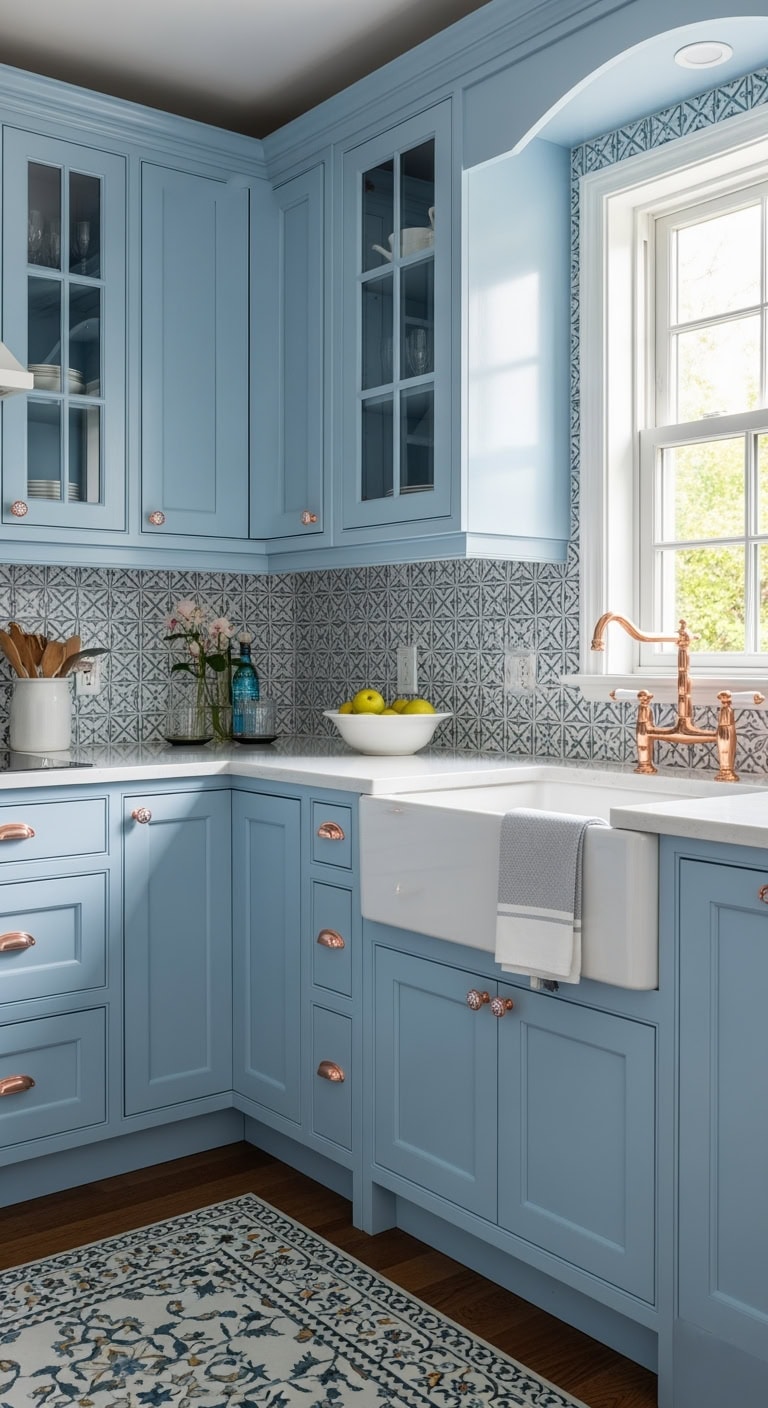 powder blue rose gold glamour