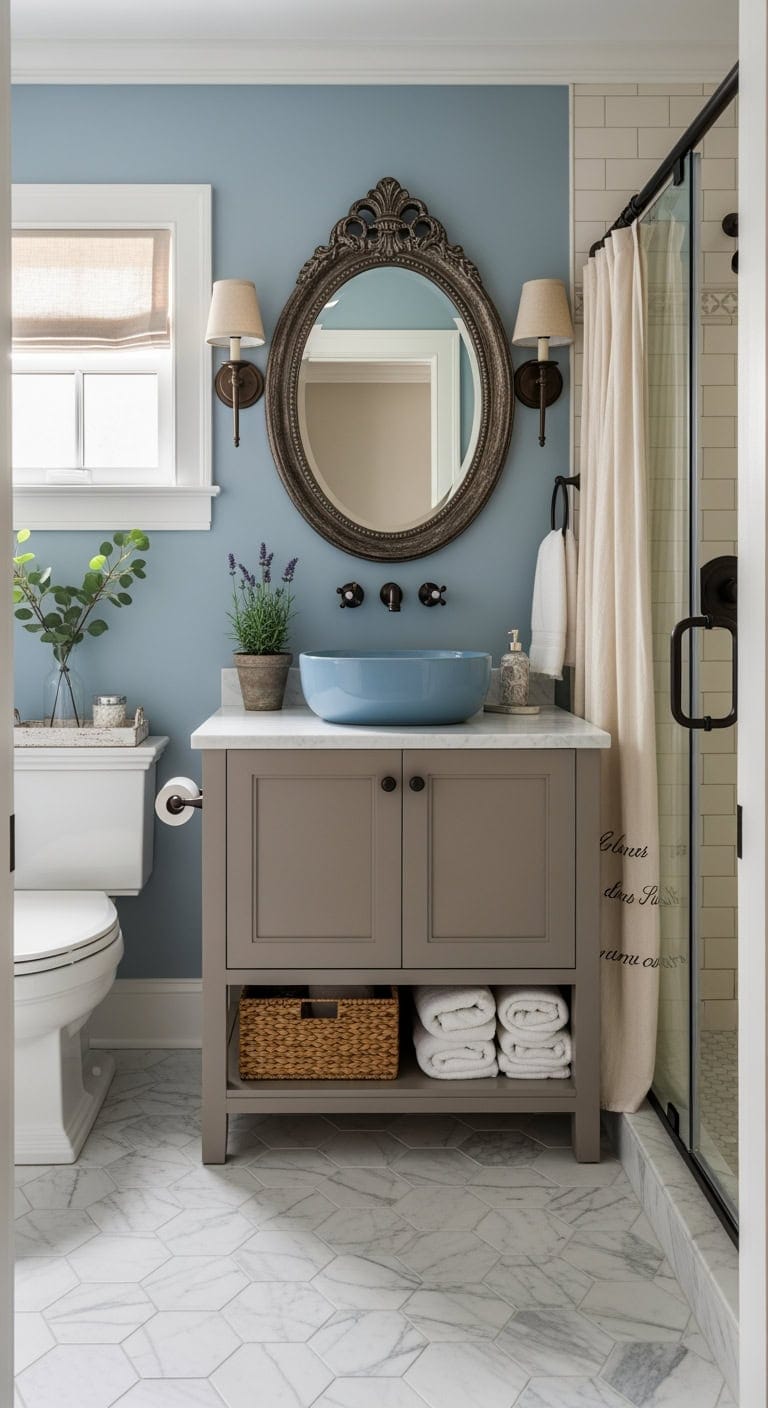 powder blue taupe french country