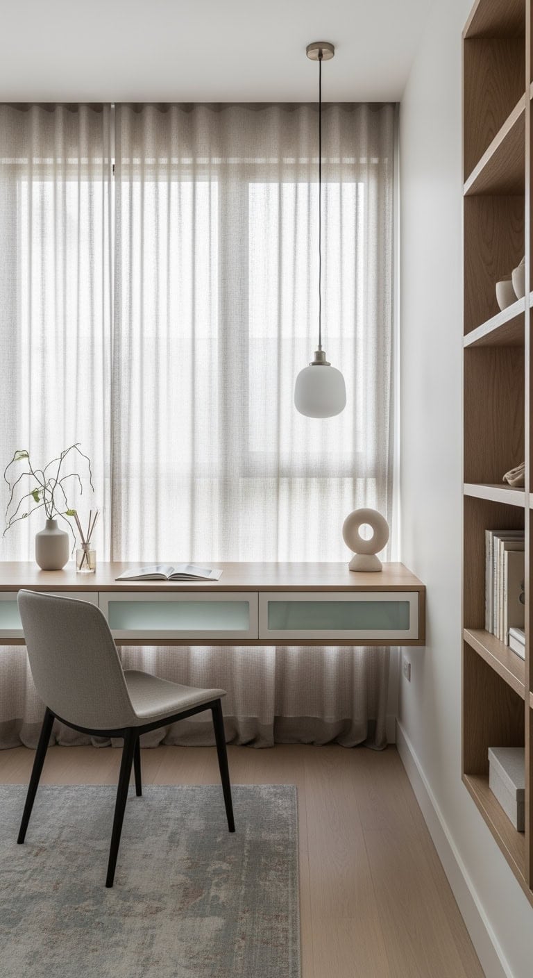 pure white taupe workspace