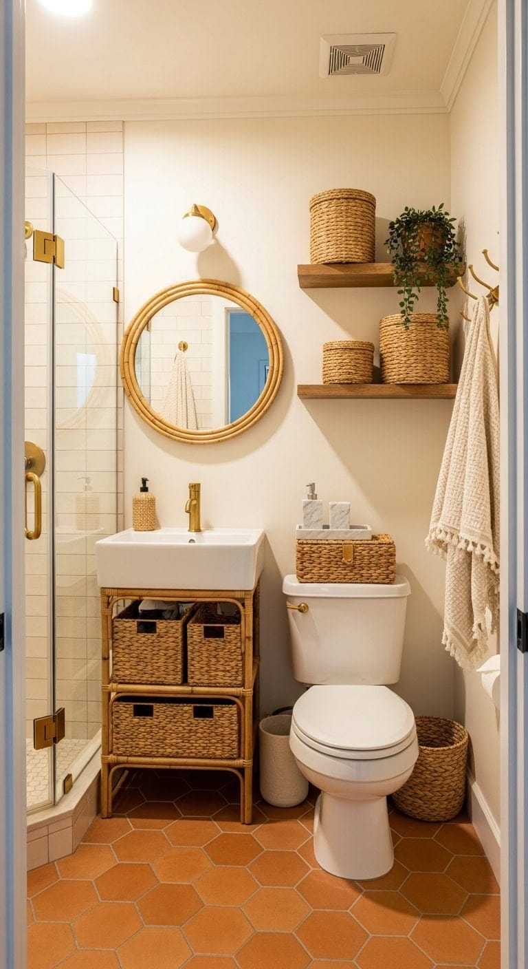 rattan storage for small bathrooms