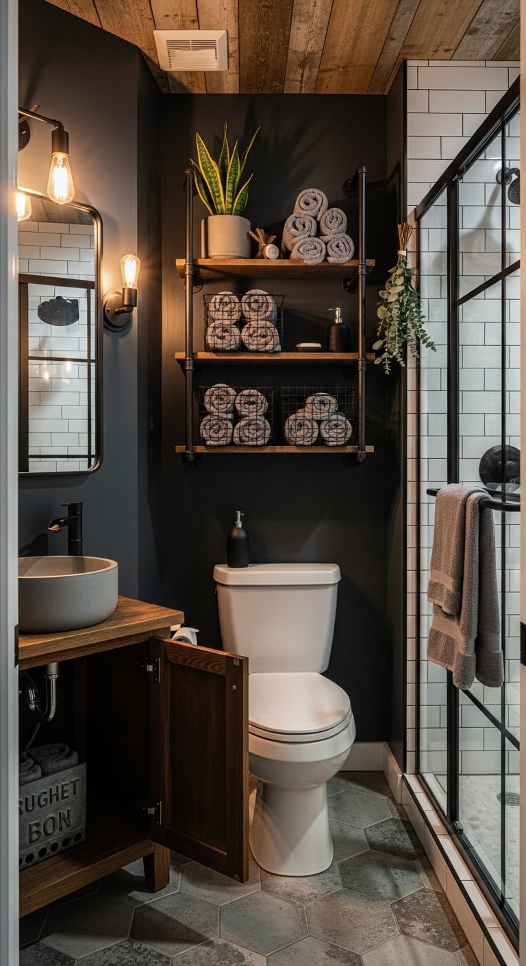 raw metal meets reclaimed wood