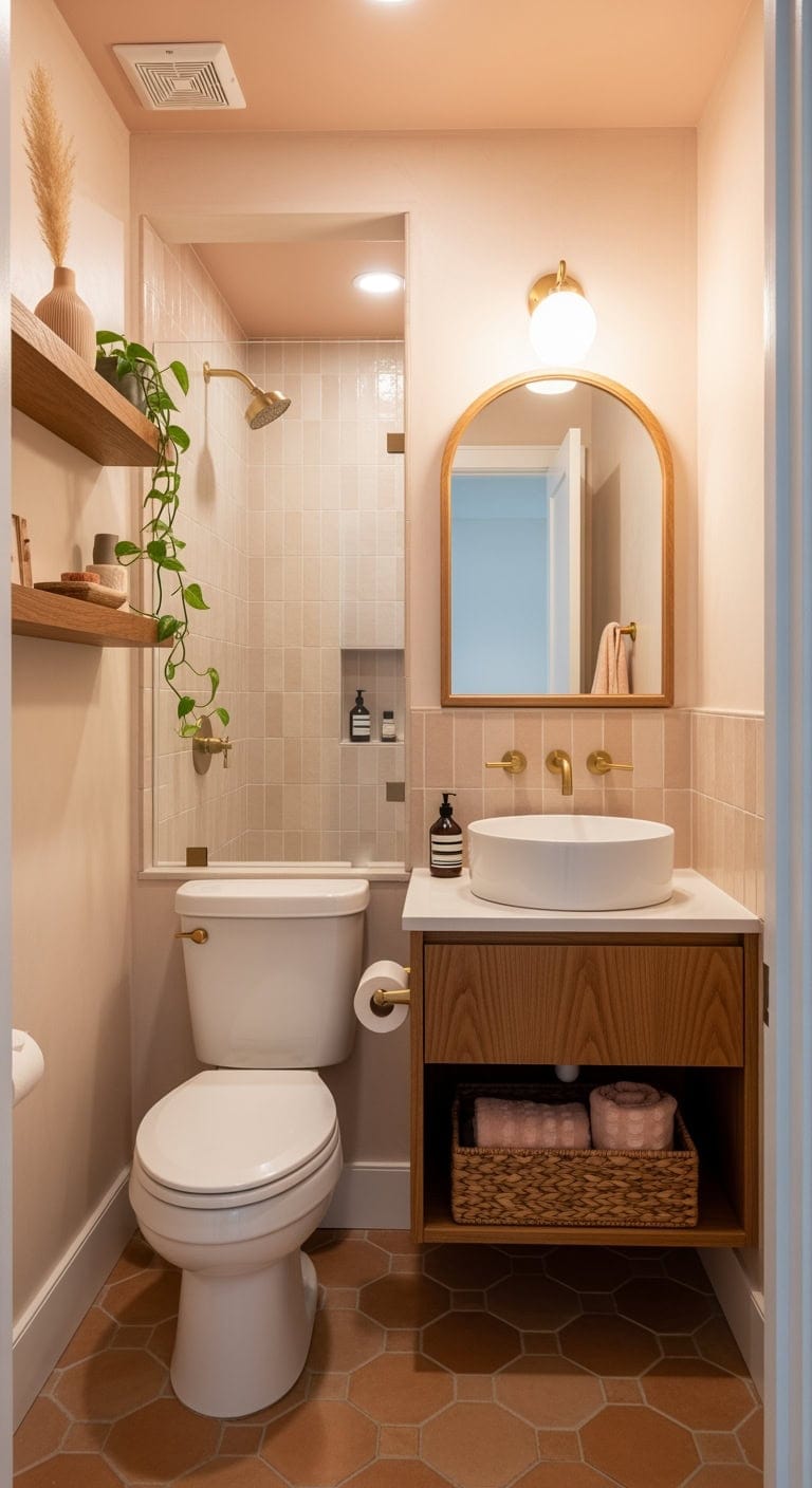 rosy beige bathroom sanctuary