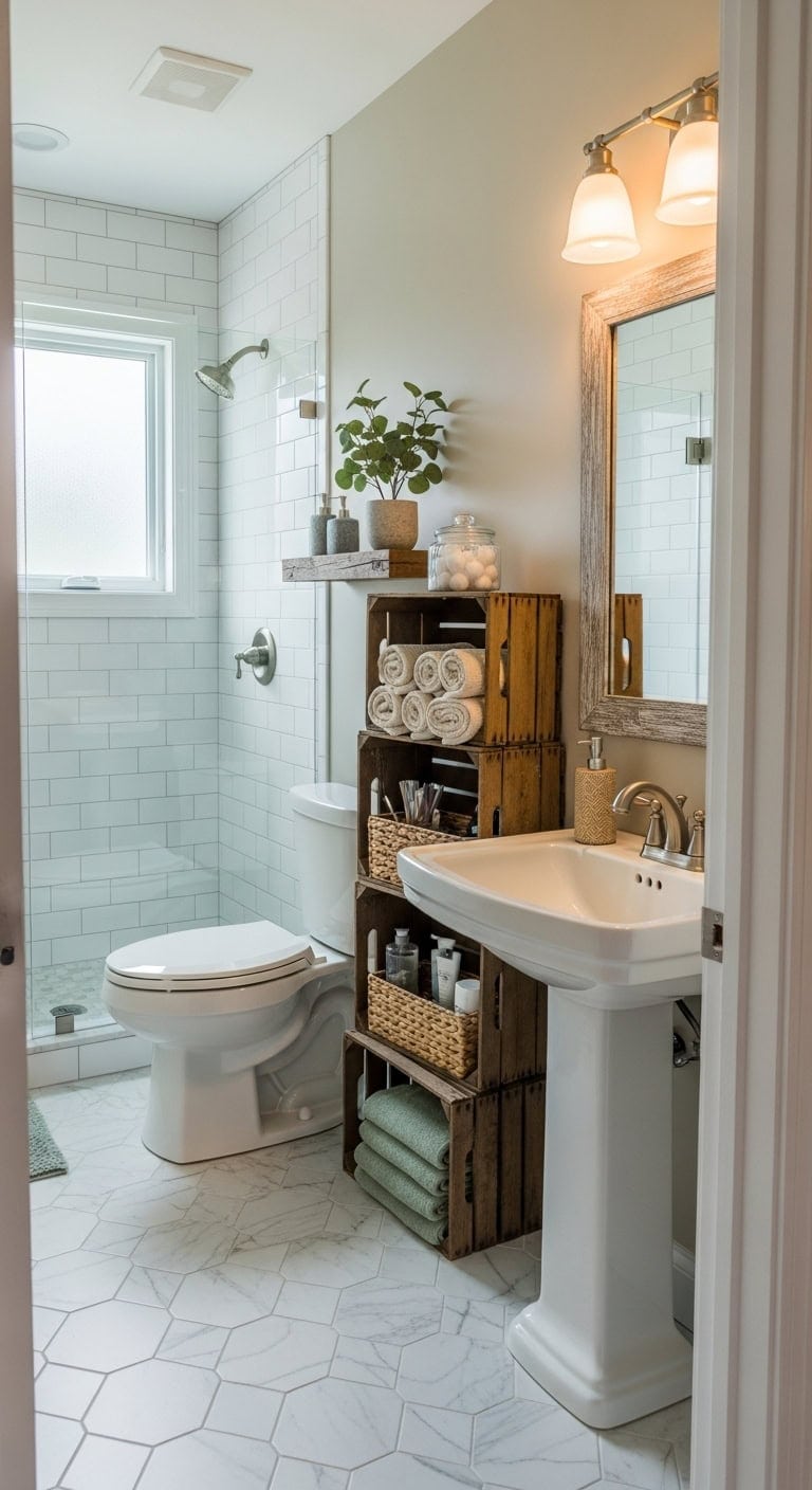 rustic crate storage solution