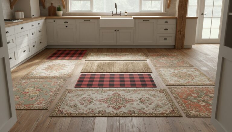 rustic farmhouse kitchen rug inspiration