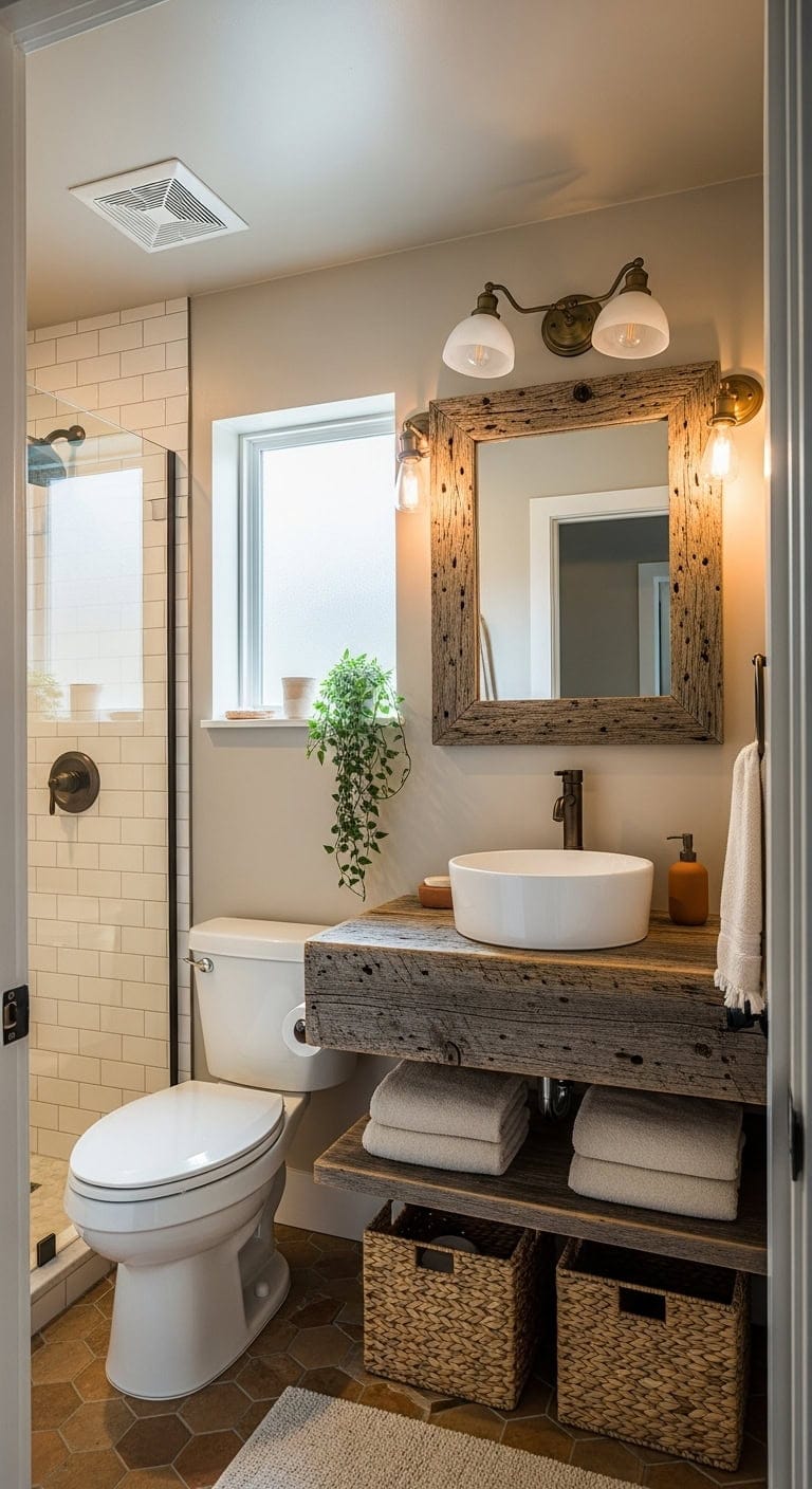 rustic reclaimed wood vanity