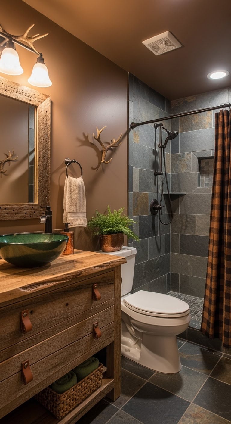 rustic tobacco and hunter green