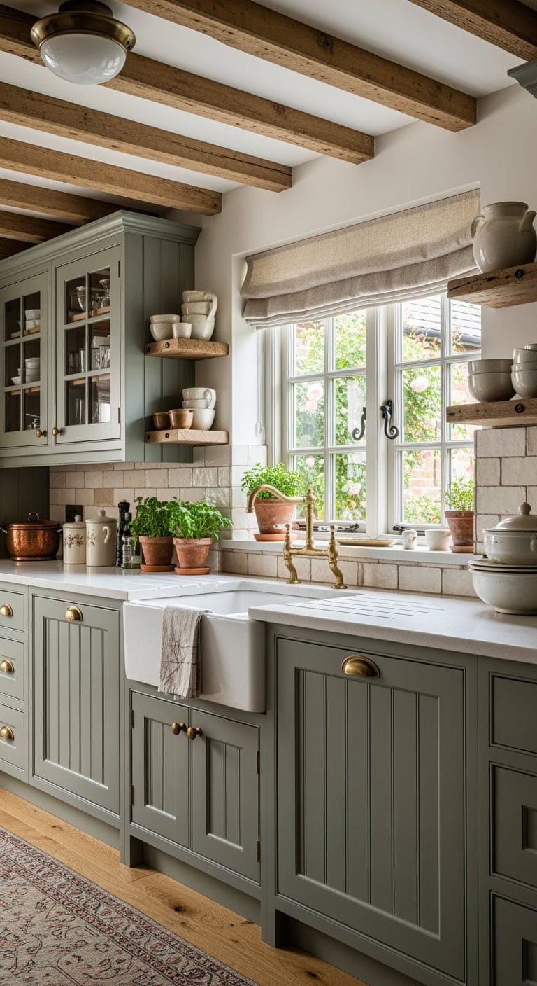 sage green cottage kitchen charm