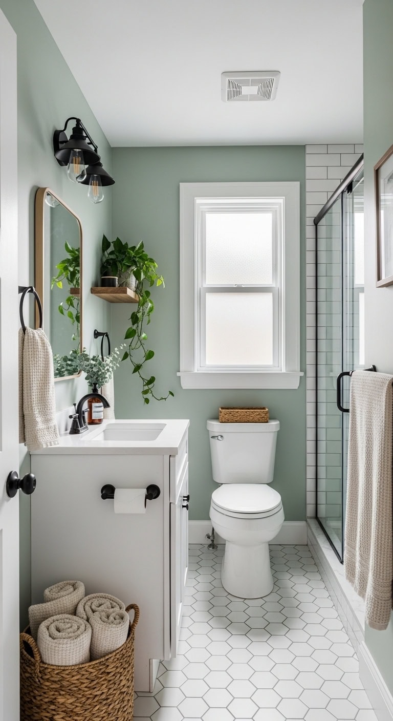 sage walls compact vanity