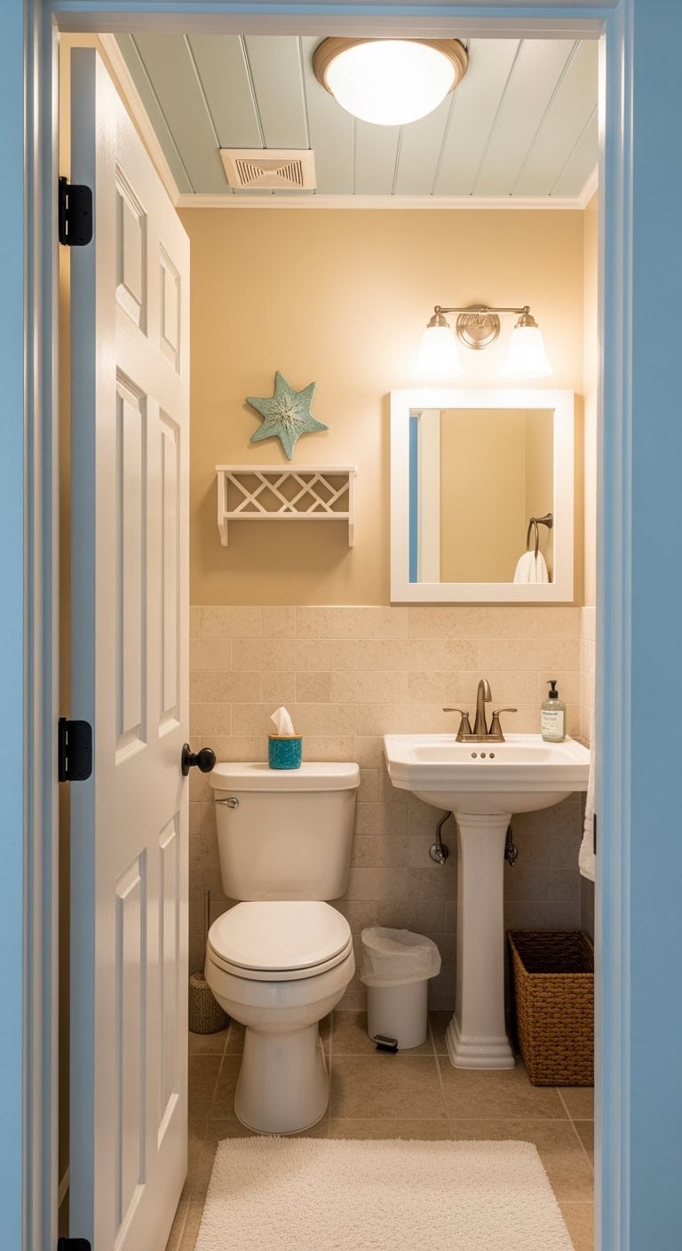 sandy beige ocean blue