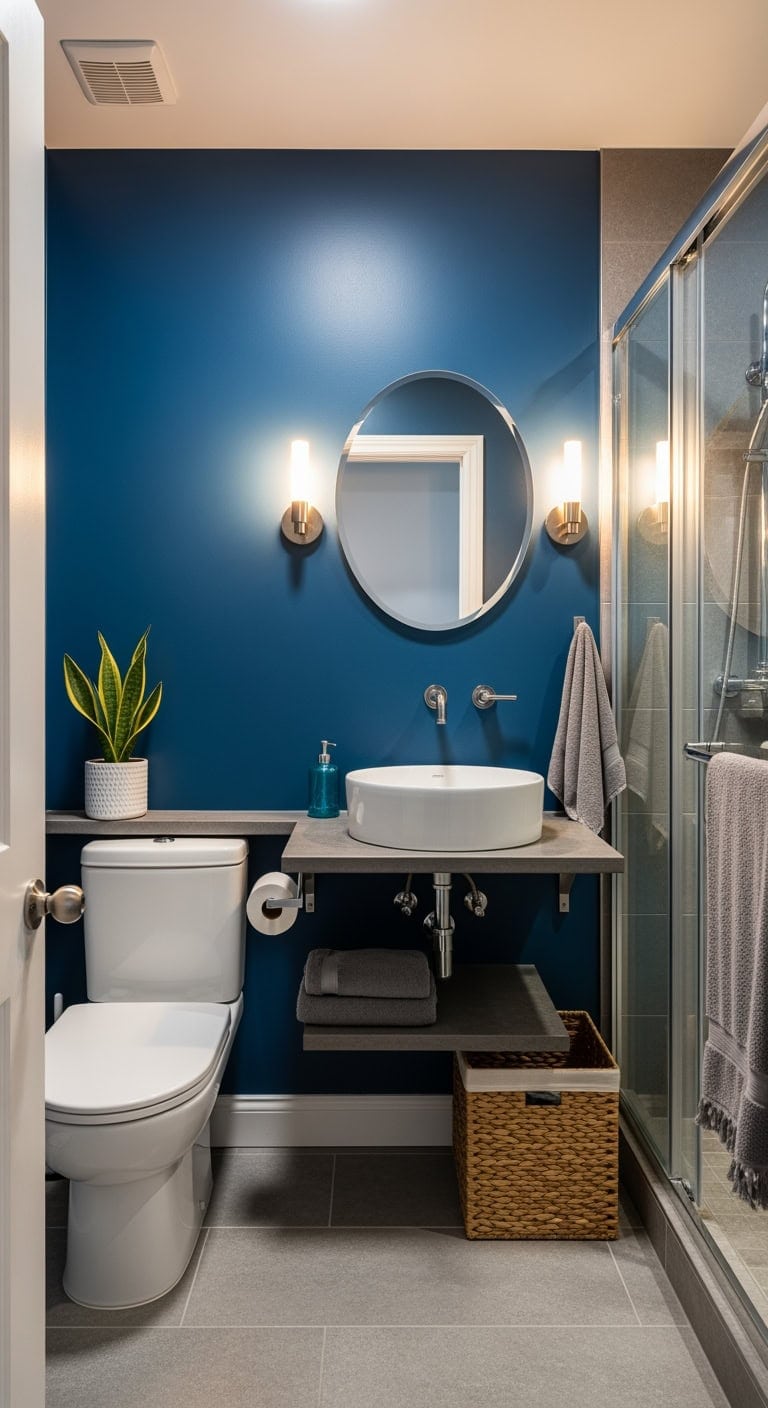 sapphire blue spa powderroom