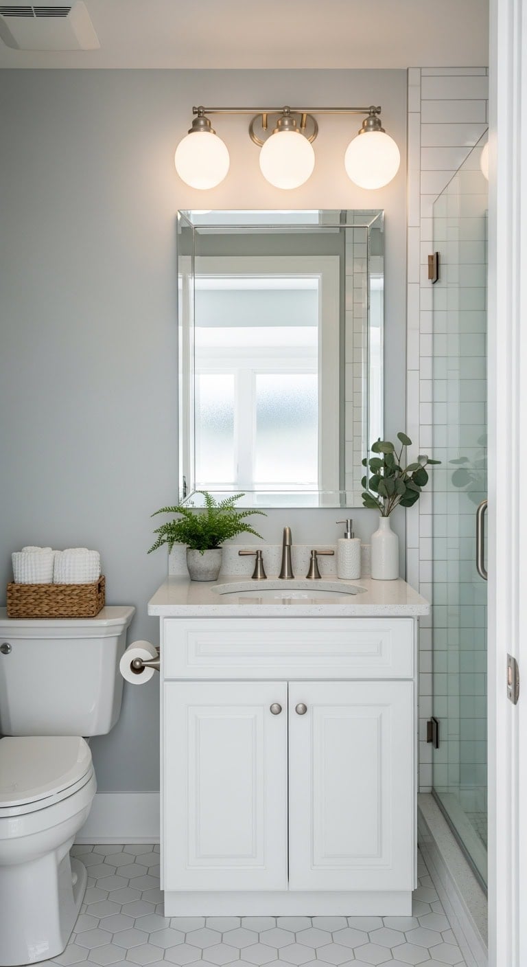 satin nickel opal vanity
