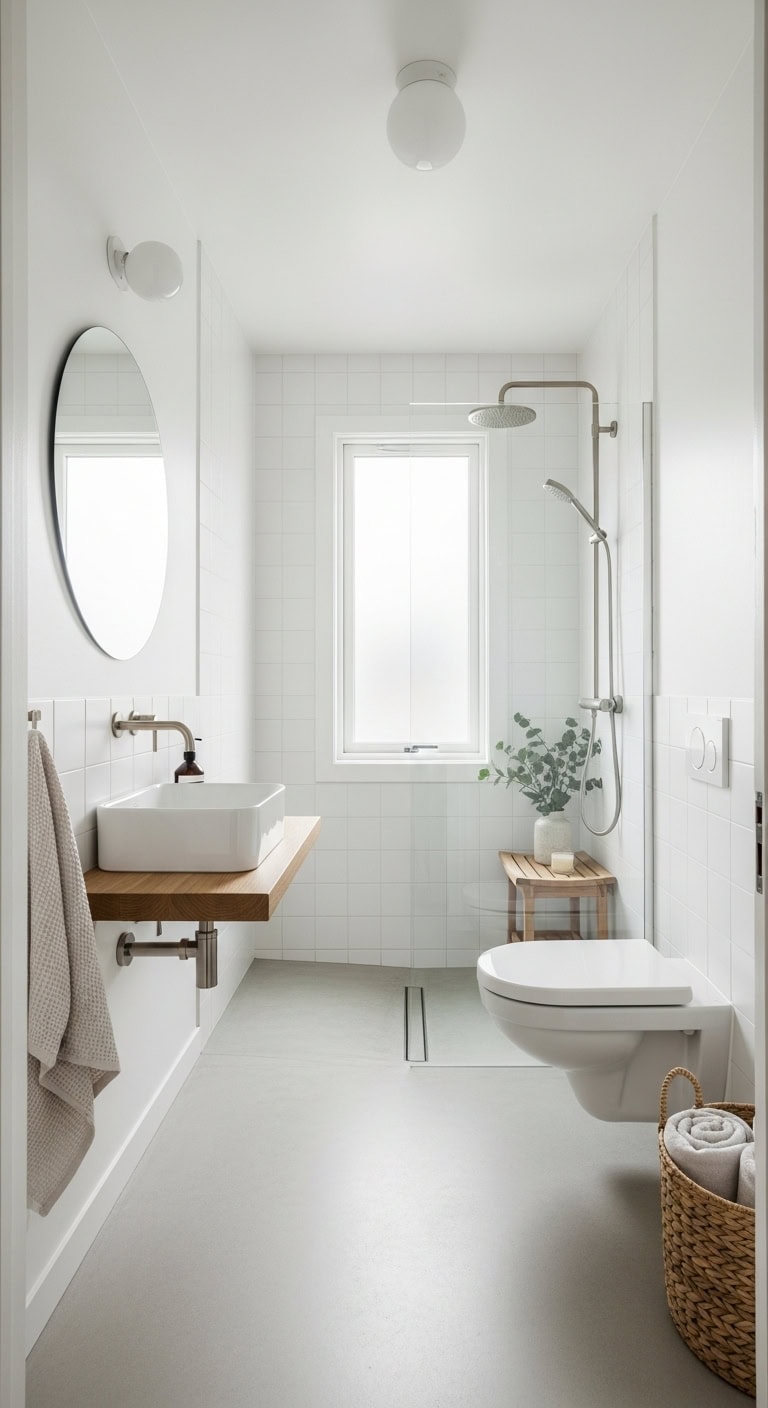 scandinavian minimalist wet room design