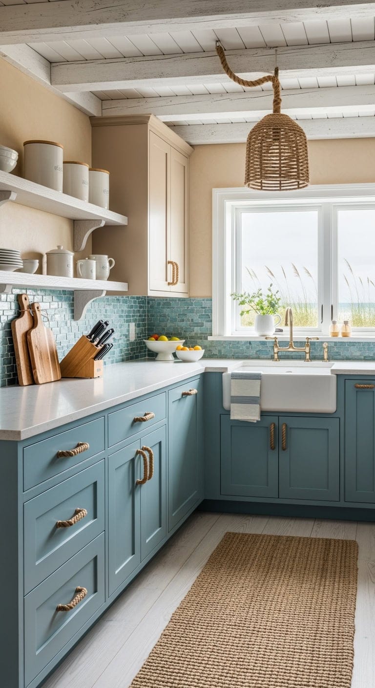 sea glass beach cottage kitchen