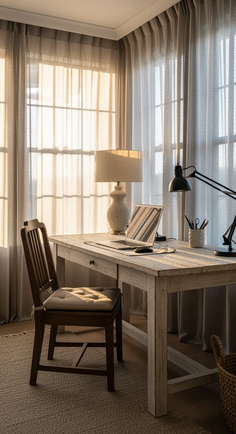 seafoam coastal driftwood workspace