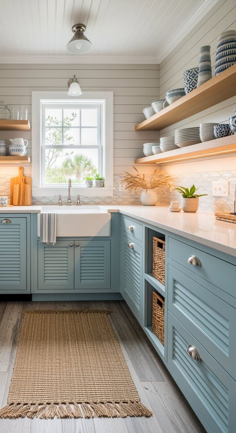 seafoam coastal shiplap galley
