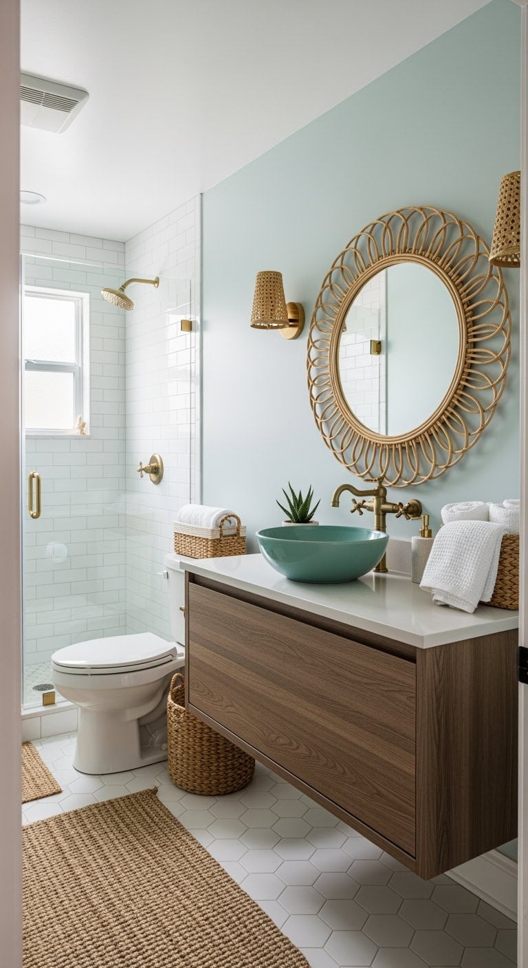 seafoam driftwood rattan oasis