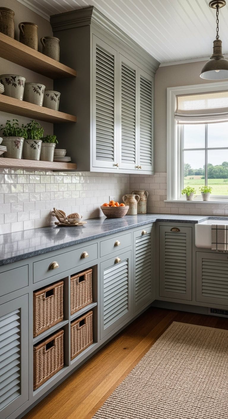seafoam taupe provincial kitchen