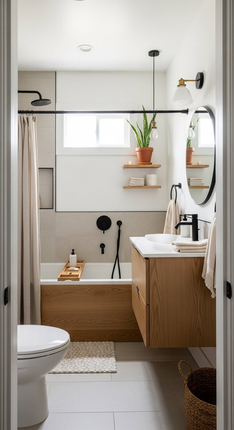 serene minimalist bathing sanctuary