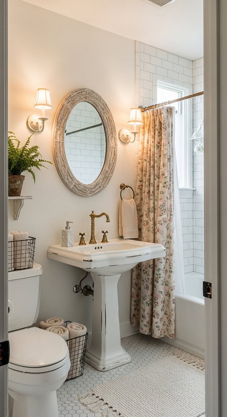 shabby chic compact bathroom