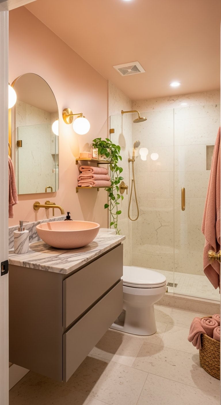 shell pink marble taupe elegance