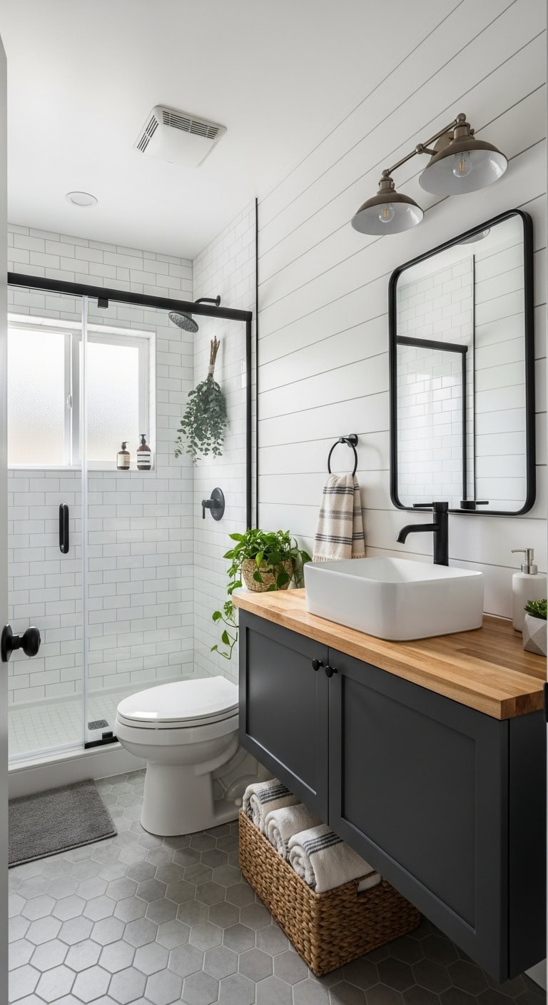 shiplap and vanity modernization